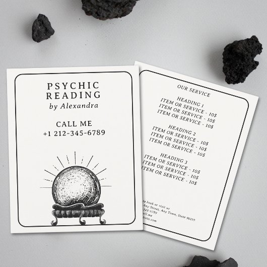  Crystal Ball Psychische Medium Tarot Reader Flyer