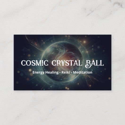 Crystal Ball Psychische Medium Tarot Reader Zwart Visitekaartje (Voorkant)