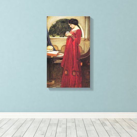 Crystal Ball van John Waterhouse Canvas Afdruk (Insitu (Houten vloer))