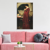 Crystal Ball van John William Waterhouse Canvas Afdruk (Insitu (Woonkamer))