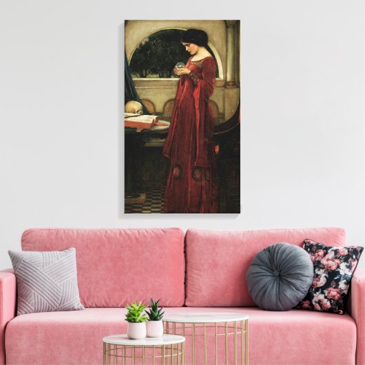 Crystal Ball van John William Waterhouse Canvas Afdruk (Insitu (Woonkamer))