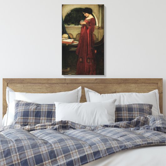 Crystal Ball van John William Waterhouse Canvas Afdruk (Insitu (Slaapkamer))