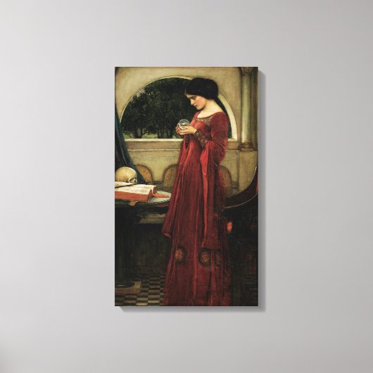 Crystal Ball van John William Waterhouse Canvas Afdruk (Voorkant)