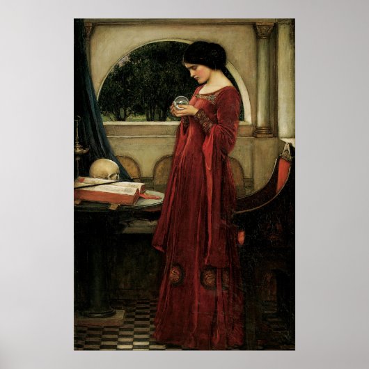 Crystal Ball van John William Waterhouse Poster (Voorkant)