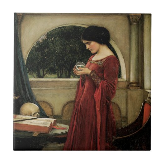 Crystal Ball van John William Waterhouse Tegeltje (Voorkant)