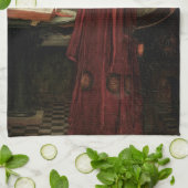 Crystal Ball van John William Waterhouse Theedoek (Gevouwen)