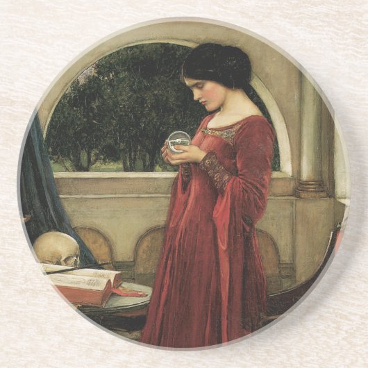 Crystal Ball van John William Waterhouse Zandsteen Onderzetter (Voorkant)
