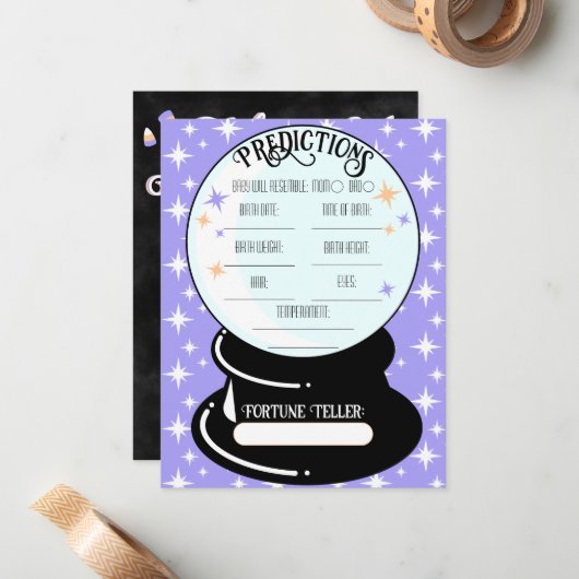 Crystal Ball voorspellingen Flat Note Kaart Notitiekaartje (Voorkant / Achterkant in situ)