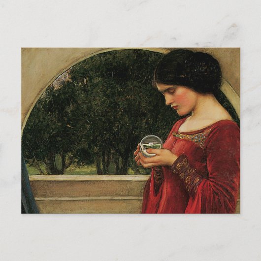 Crystal Ball Woman Waterhouse Painting Briefkaart (Voorkant)