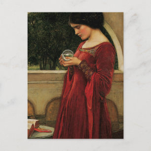 Crystal Ball Woman Waterhouse Painting Briefkaart