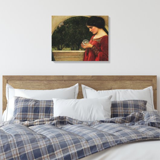 Crystal Ball Woman Waterhouse Painting Canvas Afdruk (Insitu (Slaapkamer))