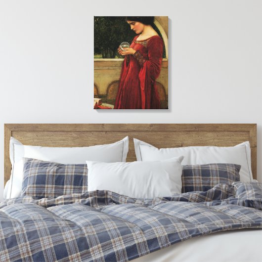 Crystal Ball Woman Waterhouse Painting Canvas Afdruk (Insitu (Slaapkamer))