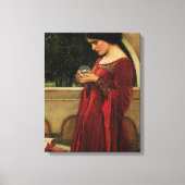 Crystal Ball Woman Waterhouse Painting Canvas Afdruk (Voorkant)