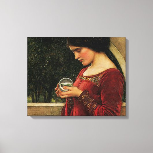 Crystal Ball Woman Waterhouse Painting Canvas Afdruk (Voorkant)