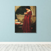Crystal Ball Woman Waterhouse Painting Canvas Afdruk (Insitu (Houten vloer))