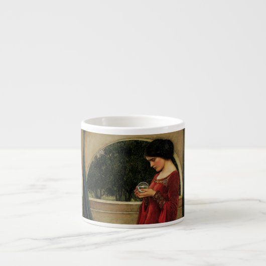 Crystal Ball Woman Waterhouse Painting Espresso Kop (Voorkant)