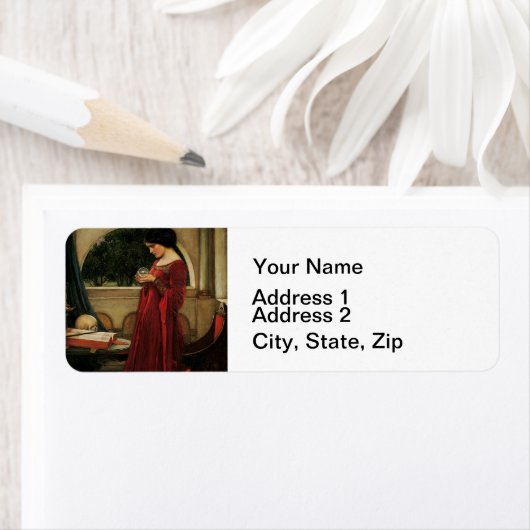 Crystal Ball Woman Waterhouse Painting Etiket (Insitu)