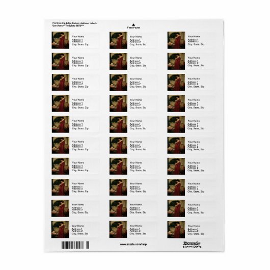 Crystal Ball Woman Waterhouse Painting Etiket (Full Sheet)