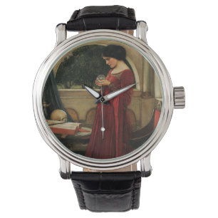 Crystal Ball Woman Waterhouse Painting Horloge