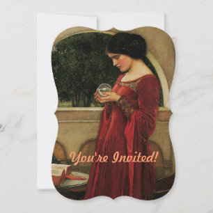 Crystal Ball Woman Waterhouse Painting Kaart