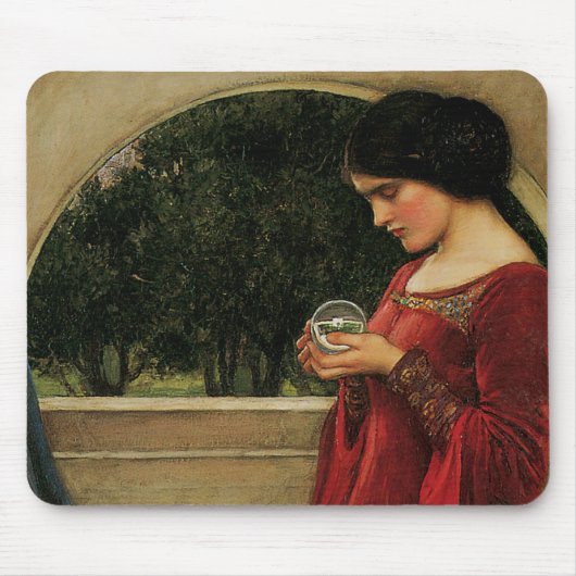 Crystal Ball Woman Waterhouse Painting Muismat (Voorkant)