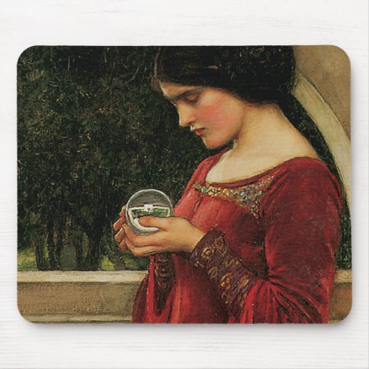 Crystal Ball Woman Waterhouse Painting Muismat (Voorkant)