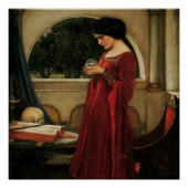 Crystal Ball Woman Waterhouse Painting Perfect Poster (Voorkant)