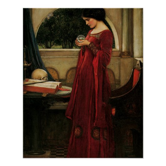 Crystal Ball Woman Waterhouse Painting Perfect Poster (Voorkant)