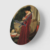 Crystal Ball Woman Waterhouse Painting Ronde Klok (Hoek)