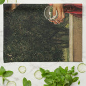 Crystal Ball Woman Waterhouse Painting Theedoek (Gevouwen)