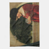 Crystal Ball Woman Waterhouse Painting Theedoek (Verticaal)