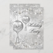 Crystal Bauble & Snowflake kerstfeestdag Kaart (Voorkant / Achterkant)