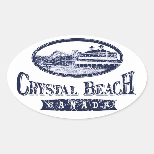 Crystal Beach Canada ovale Sticker (Voorkant)
