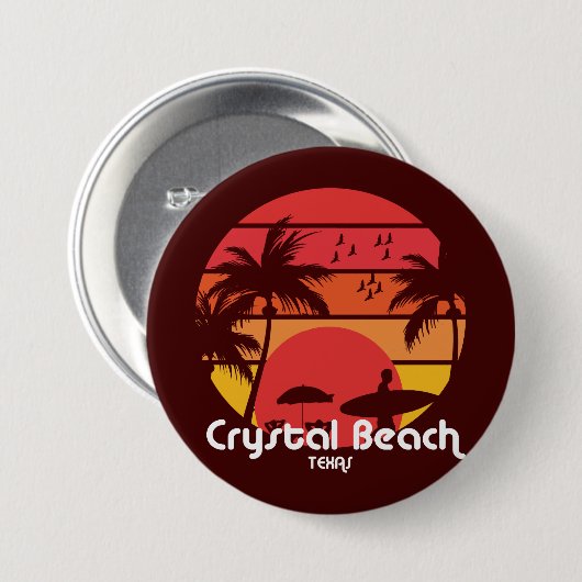  Crystal Beach Ronde Button 7,6 Cm (Voorkant /achterkant)