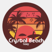 Crystal Beach Ronde Sticker (Voorkant)