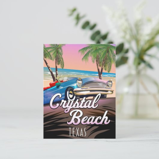 Crystal Beach Texas reisposter Briefkaart (Staand voorkant)