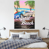 Crystal Beach Texas reisposter Canvas Afdruk (Insitu (Slaapkamer))