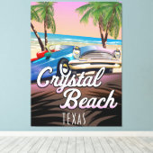 Crystal Beach Texas reisposter Canvas Afdruk (Insitu (Houten vloer))