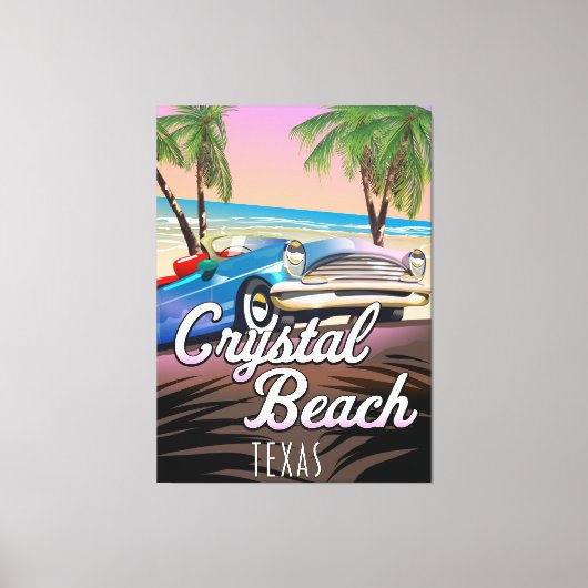 Crystal Beach Texas reisposter Canvas Afdruk (Voorkant)