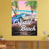 Crystal Beach Texas reisposter Canvas Afdruk (Insitu (Woonkamer))