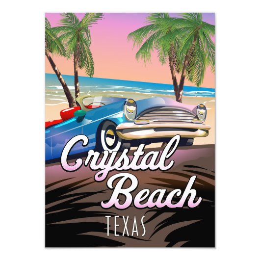 Crystal Beach Texas reisposter Foto Afdruk (Voorkant)
