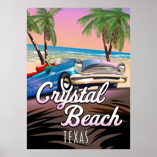 Crystal Beach Texas reisposter Poster (Voorkant)