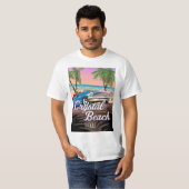 Crystal Beach Texas reisposter T-shirt (Voorkant volledig)