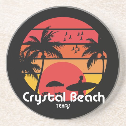 Crystal Beach, Texas Zandsteen Onderzetter (Voorkant)