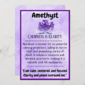 Crystal Betekenis Kaart - Amethist (Voorkant / Achterkant)