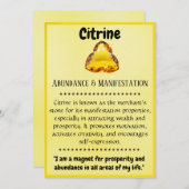Crystal Betekenis Kaart - Citrien (Voorkant / Achterkant)