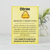 Crystal Betekenis Kaart - Citrien (Staand voorkant)