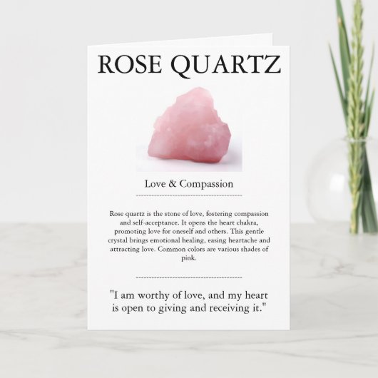 Crystal Betekenis Kaart - Roos Quartz (Voorkant)