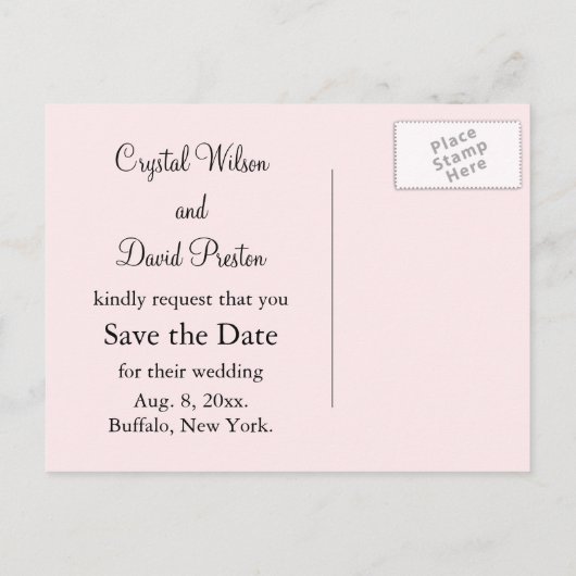 Crystal bewaart het Briefkaart Datum (roze) (Achterkant)