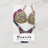 Crystal Bikini Fitness Competition Suits Women Bus Visitekaartje (Voorkant)